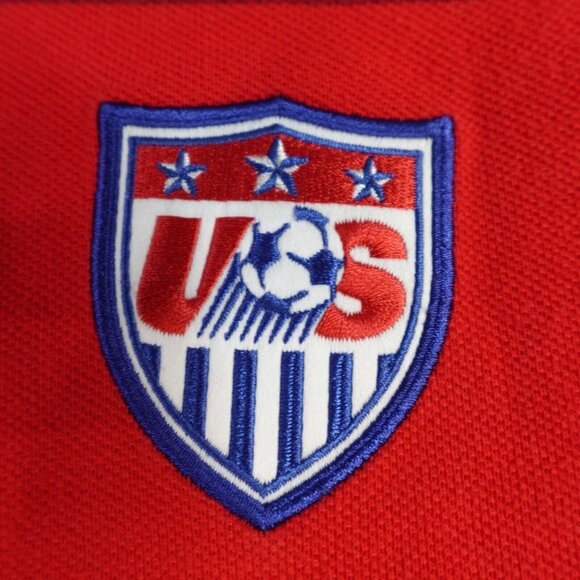 Nike Mens Polo Shirt XL Red US Soccer Team Striped - Picture 2 of 9